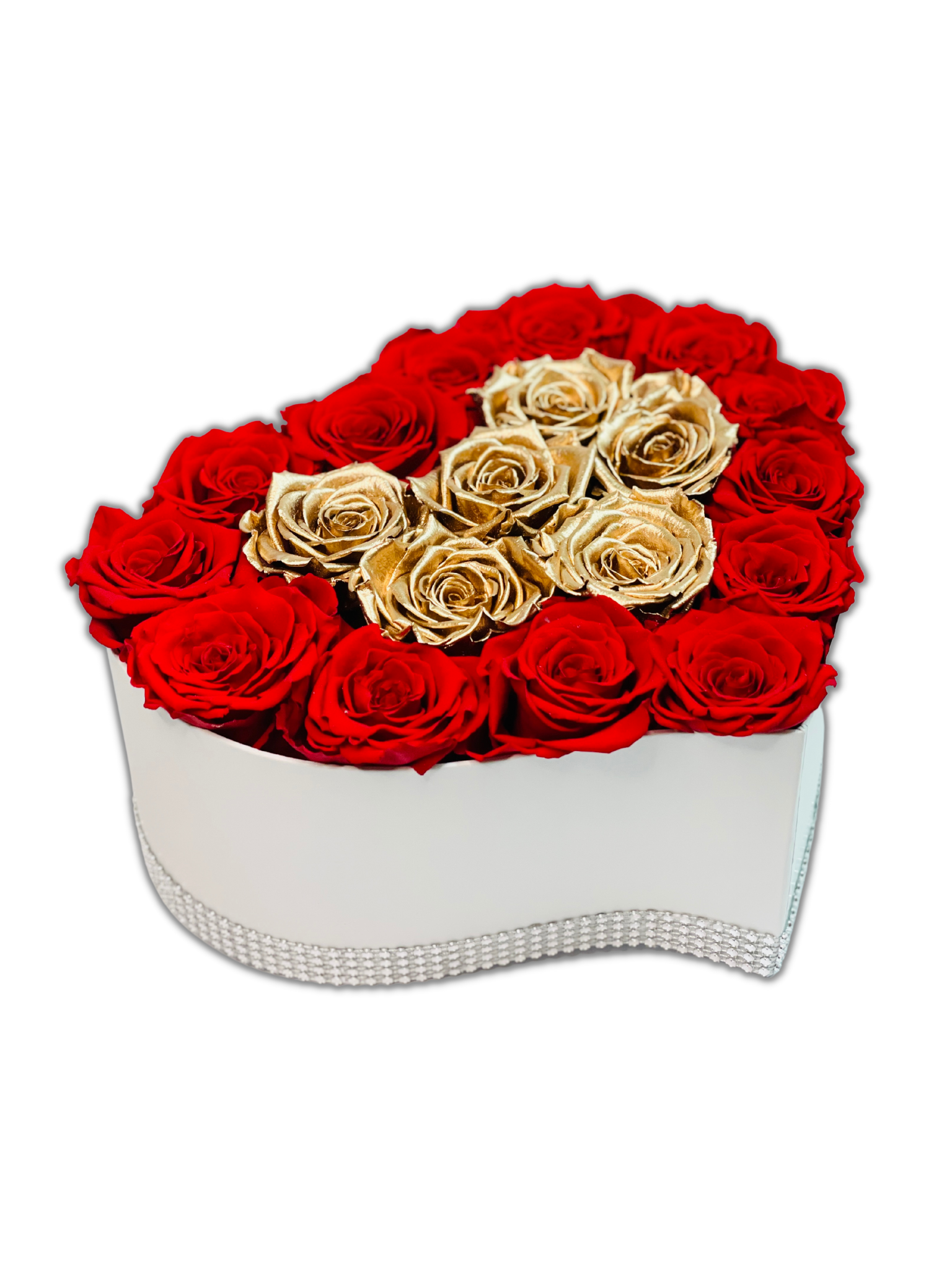 Heart-shaped Flower Box (18 Red Roses &Phalaenopsis, Pearls & Flowers) -  Shop Grand Floral & Gift Shop Plants - Pinkoi